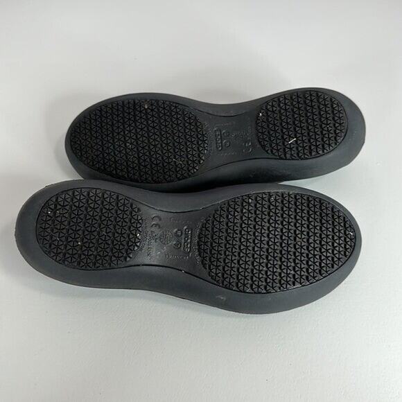 Crocs Kadee Shoe Womens 7 Black Slip on Rubber Casual Flat Loafer Light Comfort - Picture 7 of 10